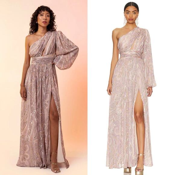 Line & Dot Gianni One Shoulder Maxi Dress Paisley Print - Picture 11 of 11